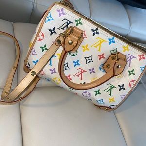 White leather purse